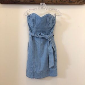 H&M strapless denim mini dress